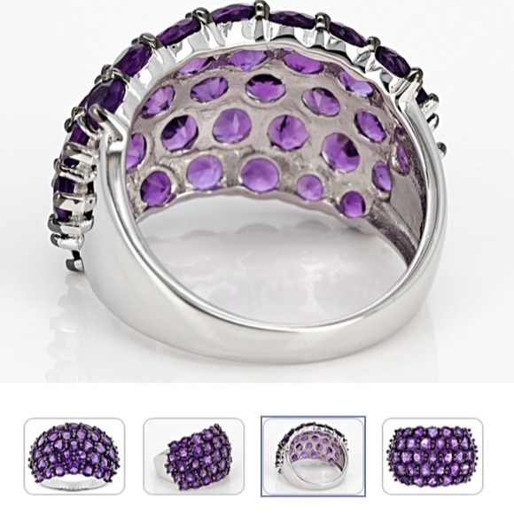 NWT Amethyst 2.50 Carats black post work #PurpleRain Genuine sizes 8 & 9 - Picture 4 of 5